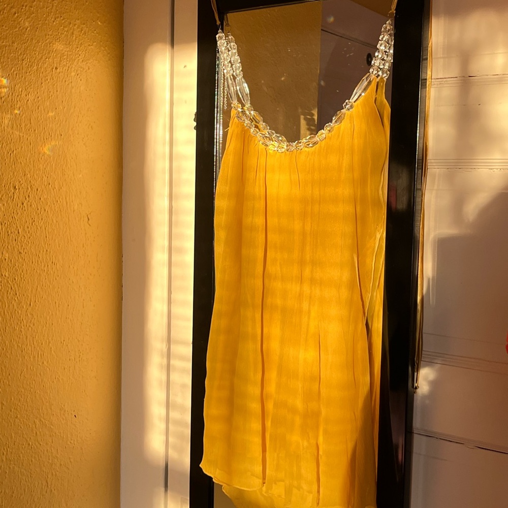 Yellow flowy blouse/dress